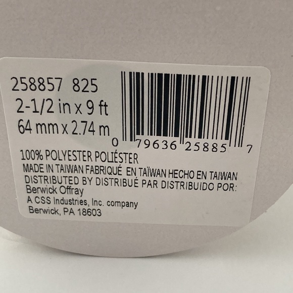 5 Offray Wired Edge Ribbon Gold Silver Glitter Cross Hatch Pattern 2.5" - Picture 11 of 16